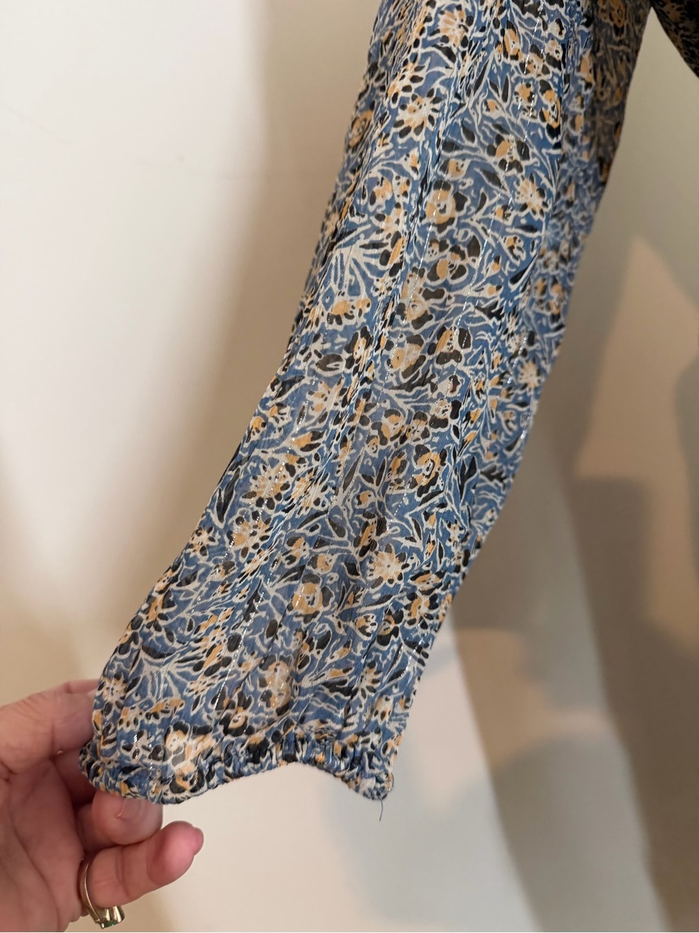 Anthropologie Kira Off-the-Shoulder-SZ 6-Blue Shimmer Peasant Dress Stretchy$198 - Picture 8 of 14